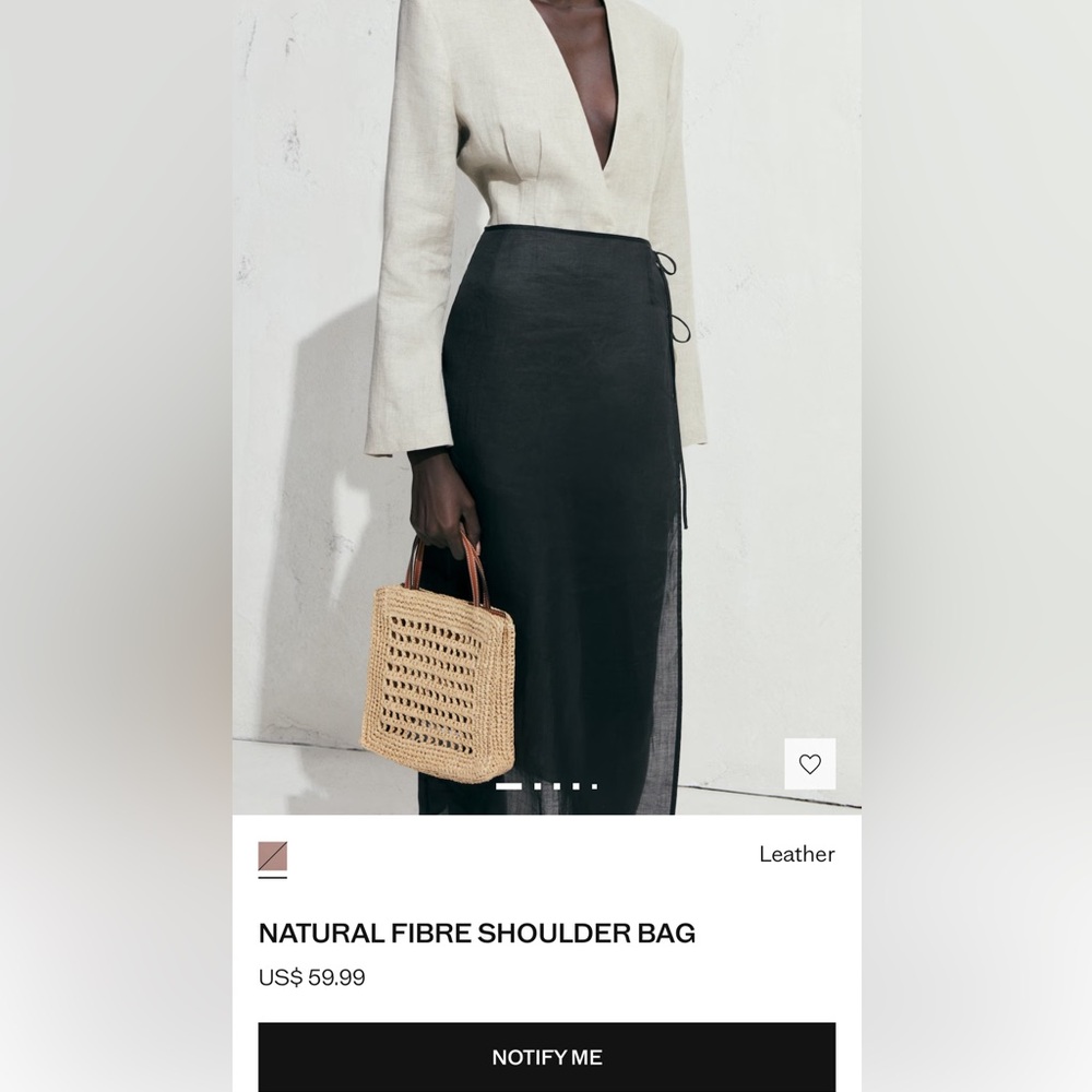 Mango NATURAL FIBRE SHOULDER BAG